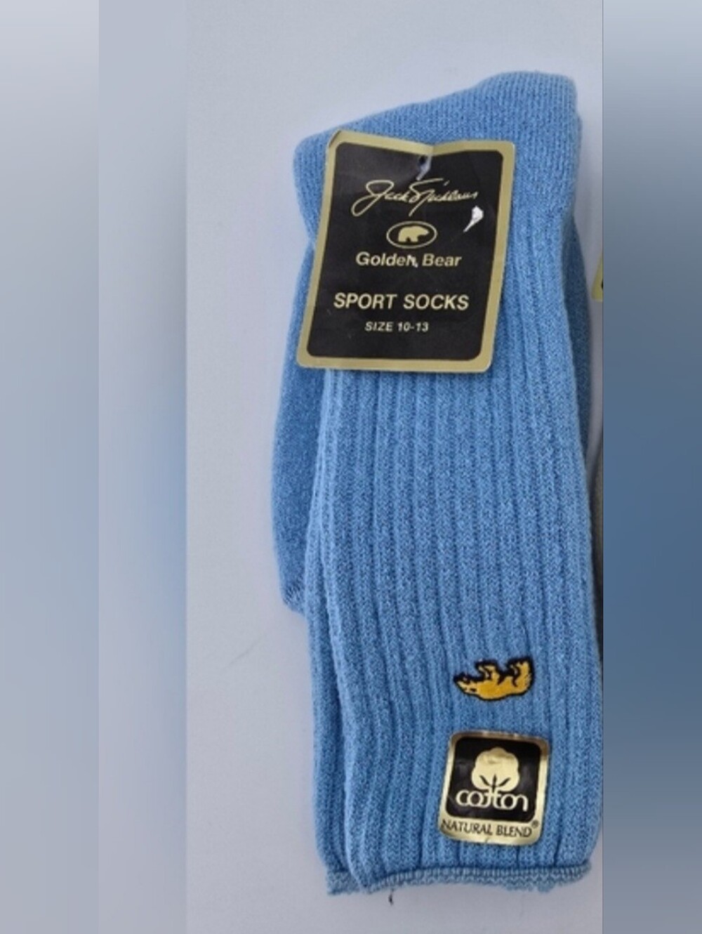 Jack Nichlaus Men's Light Blue Sport Socks - Cotton Blend